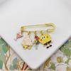 Broche de estrella de Bob Esponja con diseño de hamburguesa arcoíris, aleación antiluz, accesorio para bolso