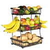 Amazon Cocina Portátil Cesta de Frutas Multicapa con Gancho Metálica para Encimera de Sala de Estar Estante de Almacenamiento para Verduras