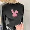Ropa interior para niñas de otoño e invierno con forro polar, camiseta de manga larga ajustada estilo coreano, top interior cálido cepillado para niños mayores