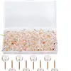 Chinchetas Transparentes Oro Rosa, Chinchetas Transparentes de Bola Redonda, Chinchetas Decorativas, Mayoreo