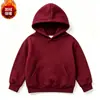 Sudaderas con capucha de color liso, populares, con cuello redondo y forro polar, personalizables con logotipos para ropa infantil y uniformes de equipo, transfronterizas