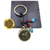 Colgante de Latón con los Doce Animales del Zodiaco para Atraer Riqueza, Colgante para Llavero del Año de Nacimiento, Colgante de Llave Vintage que Puede Girar