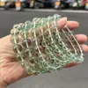 Atacado de Cristal 7A Pulseira de Contas de Fluorita Verde Natural para Mulheres Simples Pulseira de Contas Redondas Semi-Acabada Venda Direta de Fábrica de Contas Soltas