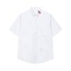 Camisa Casual de Manga Curta para Homem com Gola e Tira de Tecido Camisa Social