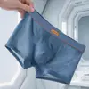 Directo de Fábrica Malla de Seda de Hielo Color Sólido Calzoncillo tipo Boxer Cintura Media Talla Grande Ropa Interior Transpirable para Hombre Venta al por Mayor Dropshipping