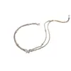 Conjunto de Tornozeleiras Europeias e Americanas Transfronteiriças com Laço, Corrente Cubana, Contas em Formato de Coração, Espinha de Peixe e Strass. Acessórios Simples para Mulheres.