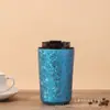Caneca de Café Copo Isolado de Camada Dupla Flor de Gelo Colorido Titânio Puro Copo Prático Copo de Titânio para Exterior Meninas Copo de Água Bonito Presente