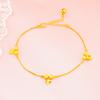 Tobillera de Imitación de Oro de 18K de Lujo Ligero Estilo Japonés y Coreano Joyería de Verano para Mujer Moda Estilo Coreano Tobillera Dorada de Arena Dongdaemun Joyería