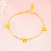 Tornozeleira de Luxo Leve Estilo Coreano e Japonês, Imitação de Ouro 18K para Mulheres, Joia de Verão, Versão Coreana da Moda Dongdaemun Acessório de Pé Ouro Areia
