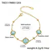 Acero Inoxidable Corte Cuadrado Borde de Pan Piedra de Vidrio Colgante Pendientes Collar Pulsera Set de Joyería Chapado en Oro de 18K