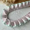 Acessórios de Renda Plissada com Bolinhas Pretas e Rosas de Camada Dupla Material DIY Feito à Mão Tábua de Pintura Fita Acessórios de Cabelo Material para Caderno Decorativo