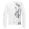 Camiseta de Manga Larga Base Estilo Retro Americano con Patrón Floral Gótico Vertical Union Jack Desgastado