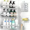 Estante de Almacenamiento para Baño Amazon, Organizador para Lavabo y Ducha de Baño Montado en Pared sin Taladro