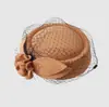 Elegante Sombrero de Estilo Británico para Mujer, Moda Otoño e Invierno, Malla de Aeromoza, Elegante Sombrero Pequeño, Sombrero de Lana de Alta Calidad de Color Sólido