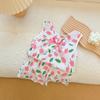 Pijama de Algodón Seda para Niños Traje Delgado de Verano para Niña Floral Sin Mangas Ropa para el Hogar Traje Ropa para Aire Acondicionado Conjunto de Dos Piezas a la Moda
