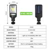 Farola solar de aluminio para exteriores con control remoto, luz LED impermeable para motociclistas, con detección de movimiento, para patio y jardín