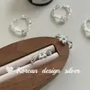Diseño de Nicho Coreano Joyería Minimalista de Plata Plata de Ley S925 Anillo Lindo Dulce de Cereza Apilable Estilo Fresco