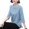Primavera y verano coreano nuevo camiseta de manga corta para mujer top de siete mangas camiseta básica de manga larga camiseta de madre 038