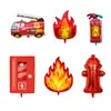 Extintor de incendios llama globo de papel de aluminio caricatura actividad de propaganda de protección contra incendios arreglo de llamas globo globo de camión de bomberos