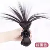 Estilo de Cabelo Curto com Coroa Alta, Coque Meio Preso, Feito de Fibra Sintética de Alta Temperatura, com Grampo