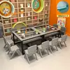 Mesa de pintura em vidro para estudantes, mesa de arte, mesa e cadeira para aulas de reforço e treinamento, mesa de desenho para jardim de infância de caligrafia artesanal
