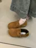 Primer Encuentro Temporada 2026 Otoño/Invierno Nueva Colección: Zapatos de Algodón Cálidos Estilo Birkenstock con Suela Blanda, Slip-On, Forro de Felpa, Diseño Artístico Retro para Mujer