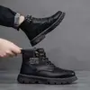 Botas Martin Británicas de Caña Alta Zapatos Casuales Transfronterizos de Moda Ropa de Trabajo Botas de Nieve Botas de Cuero para Motociclista Zapatos Casuales para Hombre de Suela Gruesa