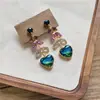 Pendientes de flor con circonita y aguja de plata, diseño moderno y simple, pendientes de nicho, dulces y versátiles, pendientes de alta gama