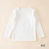 Top cálido de primavera y otoño para niño y niña, camiseta de manga larga de algodón puro Clase A para bebé, cuello redondo, color sólido, combinable con todo, camiseta básica para niños