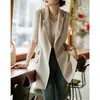 Chaleco blazer estilo artístico 2026 primavera y otoño nuevo abrigo para mujer, chaleco largo de moda para ir al trabajo