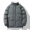 Casaco de algodão forrado com fleece de comércio exterior, jaqueta de algodão grossa de cor sólida para o inverno, estilo casal, solta e versátil, unissex