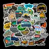 50 Maleta de Viaje con Paisajes al Aire Libre Estuche con Ruedas Coche Patineta Dibujos Animados Pegatinas de Aventura de Viaje Impermeables