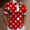Camisa polo de manga corta con cremallera informal de moda con estampado digital para hombre, nueva camisa de solapa de primavera y verano de Amazon, comercio exterior