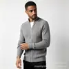 Chaqueta de punto con cremallera y cuello alto engrosado para hombre, estilo europeo y americano, cárdigan de punto grueso, disponible en varios colores, admite envío transfronterizo
