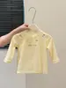 Nuevo Estilo Camiseta Base Bordada Estilo Coreano para Niñas Primavera para Bebés Moda Tendencia Top Infantil Ropa Infantil