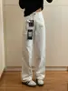 Jeans Blancos Estrechos de Pierna Recta para Mujer Otoño 2024 Nuevos Pantalones Adelgazantes de Cintura Alta