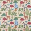 En stock suministro directo tela jacquard teñida en hilo de algodón y poliéster con diseño de planta de dibujos animados zapatos y sombreros ropa para niños equipaje que libera arena tela jacquard