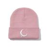 Gorro de punto con bordado de luna y estrella de Amazon, de AliExpress, para otoño e invierno, de lana, para montar al aire libre.