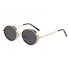 Gafas de Sol de Nuevo Estilo Transfronterizas Europeas y Americanas Ovaladas de Metal Punk para Mujer, Gafas de Sol de Moda y Versátiles para Conducir