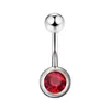 Moda europeia e americana aço inoxidável broca de pressão requintado anel de umbigo com furo único prego de umbigo de strass doméstico ornamentos básicos de diamante para o umbigo