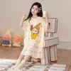 2026 Novo Pijama Infantil Verão Modal Pijama de Menina Manga Curta Ultrafino Roupa de Ar Condicionado para Menininha Estilo Verão
