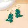 1 par de dinossauro verde fofo material acrílico moda requintado para o dia a dia versátil enviar para amigos