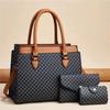 Bolso de mujer de gran venta en comercio exterior, nuevo 2023, informal, de moda europea y americana, de gran capacidad, con estampado de colores en contraste, conjunto de tres piezas, bolso para madre
