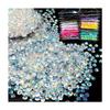 Transfronteiriço Não. 4 Material de Strass de Resina para DIY Artesanal Strass Hot-Fix, Strass Hot-Fix Liso de Fundo Plano Laser Multicolorido, Acessórios de Vestuário Atacado