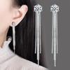 Estilo coreano borla de seis-garra zircão embutido orelha clipe orelha linha decorações de moda borla longa nova fábrica feminina atacado