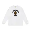 Moletom Terry com Gola Redonda Estampado de Cabeça de Macaco Marca Tendência Outono e Inverno Novo Moda Hip-Hop Unissex Ins Transfronteiriço