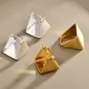 Pendientes Triangulares Minimalistas Cepillados Europeos y Americanos Personalidad Diseño Sencillo de Nicho Pendientes de Mujer de Gama Alta de Moda