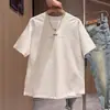 2026 Verão Novo Design Patchwork Gola Redonda Manga Curta Camiseta Moda Masculina Casual Cool Meia Manga Tendência Ins