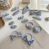 Pinzas Azules Frescas Estilo Coreano, Pasadores con Lazo Ins, Gomas para el Cabello, Accesorios para el Cabello para Niñas, Adornos para el Fleco