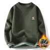 Exportação de Comércio Exterior Suéter de Veludo Peça Única Masculino Plus Veludo Plus Espesso Malha Camada Base Outono e Inverno Temporada Quente Gola Redonda Roupa Íntima Top